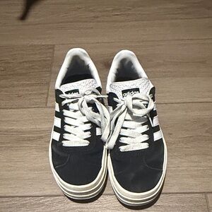 Adidas Men's Black and White Sneakers